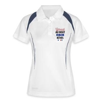 Giroud au bout de mes rêves - Polo respirant Femme - blanc/marine - Devant