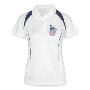 Arrosoir violet - Polo respirant Femme - blanc/marine - Devant