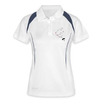 L’amour des parachutistes pour le parachutisme - Polo respirant Femme - blanc/marine - Devant
