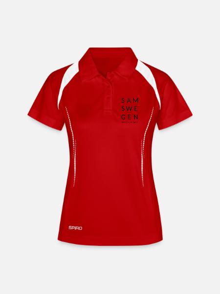 Samswegen black - Women's Polo breathable - white/navy
