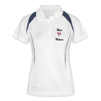 MERCI MAÎTRESSE - Polo respirant Femme - blanc/marine - Devant