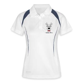 PAPA. VATERTAG. FROHER VATERTAG. ALLES GUTE ZUM GEBURTSTAG. - Frauen Polo atmungsaktiv - Weiß/Navy - Vorne