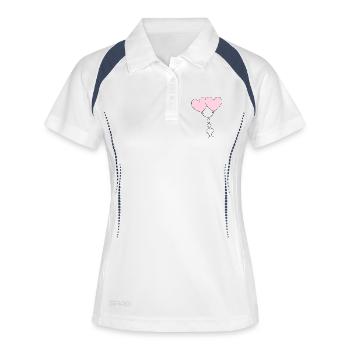 pink heart heart pink gift valentine's day - Women's Polo breathable - white/navy - Front
