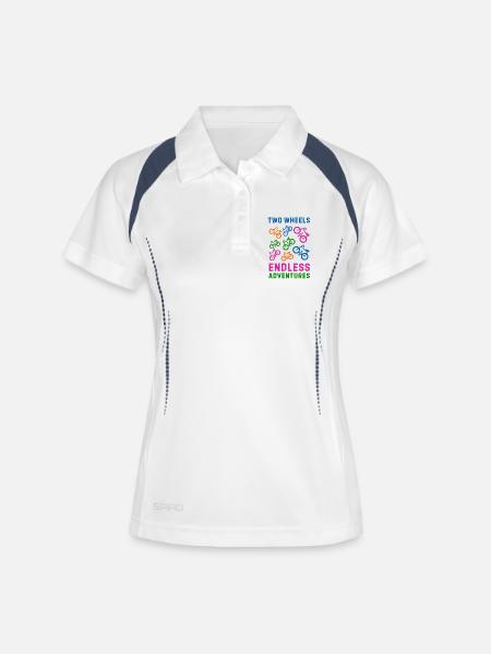 Fahrrad - Frauen Polo atmungsaktiv - Weiß/Navy