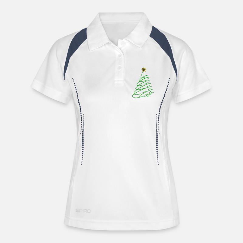 Christmas Tree Spiral with Star - Women's Polo breathable - white/navy