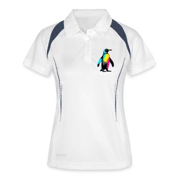Pinguin - Frauen Polo atmungsaktiv - Weiß/Navy - Vorne