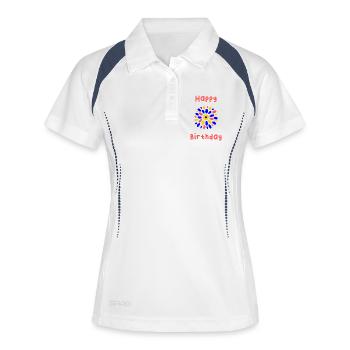 BIRTHDAY. HAPPY BIRTHDAY. HAPPY BIRTHDAY. - Women's Polo breathable - white/navy - Front