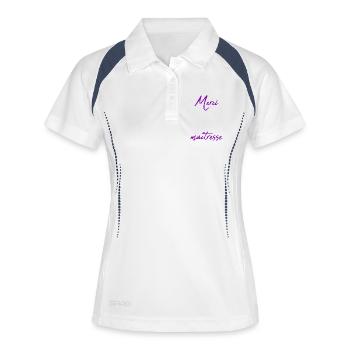 MAÎTRESSE. MERCI. MERCI MAÎTRESSE - Polo respirant Femme - blanc/marine - Devant