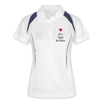 Vibrons la cuisine - Polo respirant Femme - blanc/marine - Devant