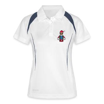 Ein Geschenk vom Weihnachtsmann - Frauen Polo atmungsaktiv - Weiß/Navy - Vorne