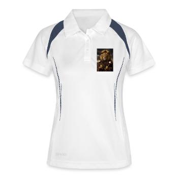 Lion aux Maracas - Polo respirant Femme - blanc/marine - Devant