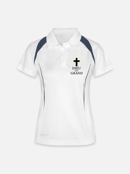 DIEU EST GRAND - Polo respirant Femme - blanc/marine