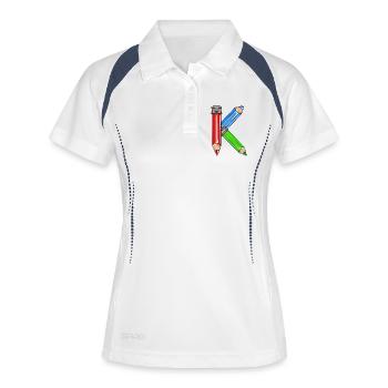 SCHOOLCHILD NAME GIFTS LETTER K - Women's Polo breathable - white/navy - Front