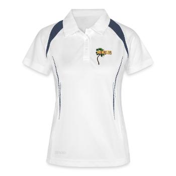 Palmier tropical avec inscription Minusio - Polo respirant Femme - blanc/marine - Devant