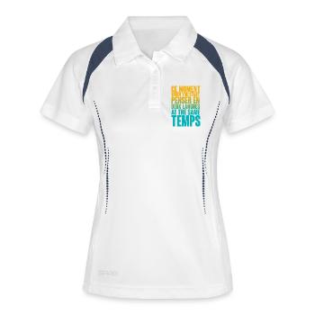 DICTON COOL POUR LES MULTILINGUES, LES INTERNATIONAUX - Polo respirant Femme - blanc/marine - Devant