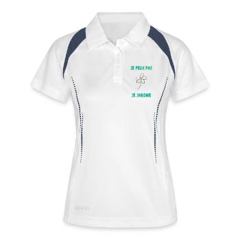 RUHESTAND. FEIERTAG. RUHESTAND. PENSIONIERT. RUHESTAND. - Frauen Polo atmungsaktiv - Weiß/Navy - Vorne