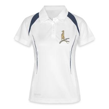 Oiseaux fantastiques sur branches - Polo respirant Femme - blanc/marine - Devant