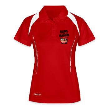Fonctionne aux ramen - Polo respirant Femme - blanc/marine - Devant