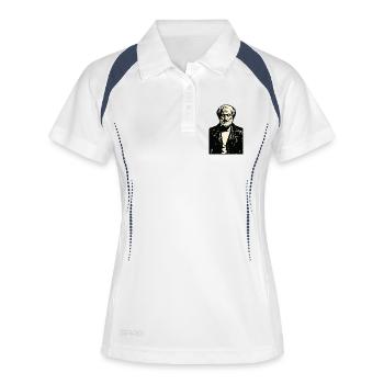 Aristoteles Antiker Philosoph Noir Rebell Porträt - Frauen Polo atmungsaktiv - Weiß/Navy - Vorne
