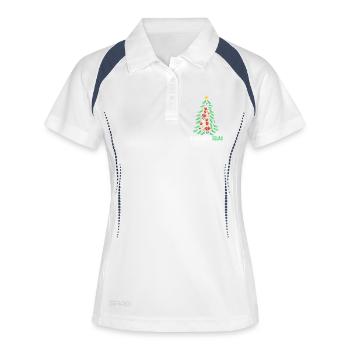 Weihnachten Nussknacker - Frauen Polo atmungsaktiv - Weiß/Navy - Vorne