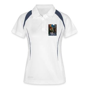 Autumn Lane in Stone Village - Women's Polo breathable - white/navy - Front