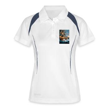 Cozy Christmas Cat Nap - Women's Polo breathable - white/navy - Front