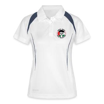 Palestiniens - Ensemble pour la Palestine 🇵🇸 - Polo respirant Femme - blanc/marine - Devant