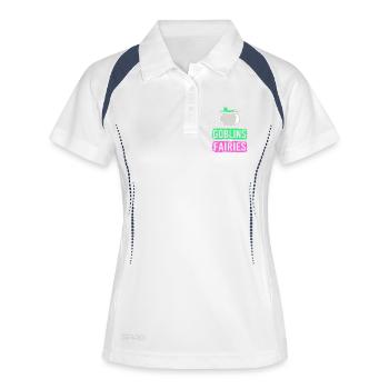 Halloween Gender Reveal - Frauen Polo atmungsaktiv - Weiß/Navy - Vorne