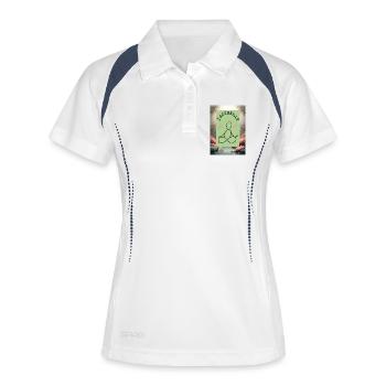 Willkommen, Zen - Frauen Polo atmungsaktiv - Weiß/Navy - Vorne