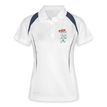 Pizza Lovers Club - Frauen Polo atmungsaktiv - Weiß/Navy - Vorne
