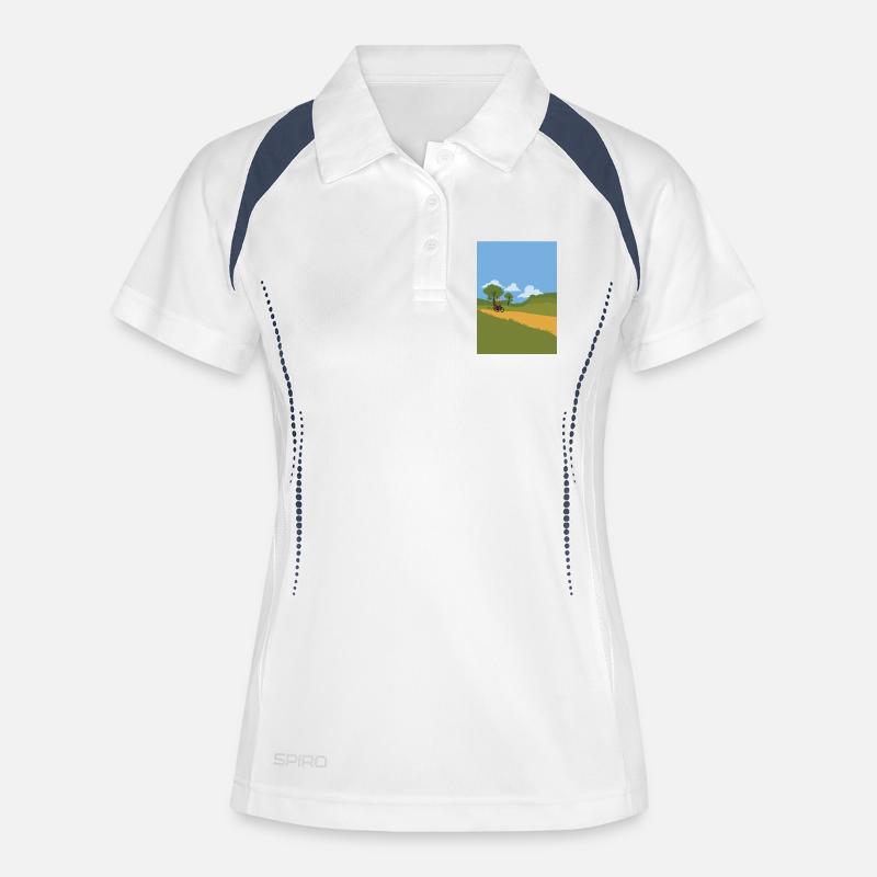Postman on a bicycle - Women's Polo breathable - white/navy