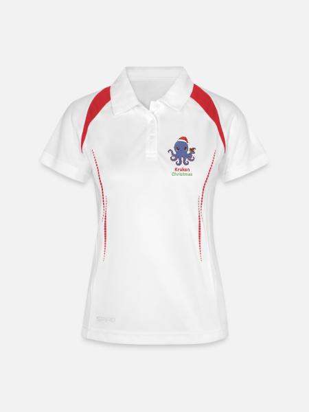 Kraken Christmas Octopus Mascot - Women's Polo breathable - white/navy