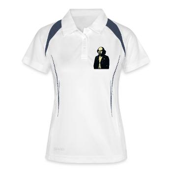 William Shakespeare, portrait du rebelle de minuit - Polo respirant Femme - blanc/marine - Devant