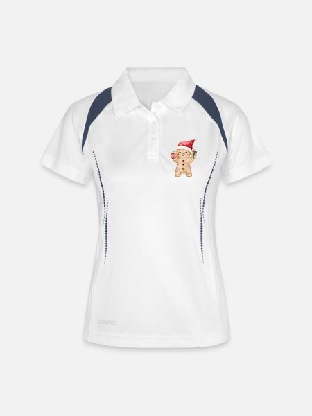 Gingerbread man with gifts - Women's Polo breathable - white/navy