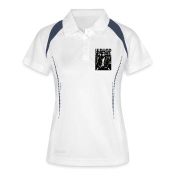 Hip Hop Monkeys Band - Frauen Polo atmungsaktiv - Weiß/Navy - Vorne