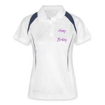 HAPPY BIRTHDAY. HAPPY BIRTHDAY. ANNIVERSARY. - Women's Polo breathable - white/navy - Front