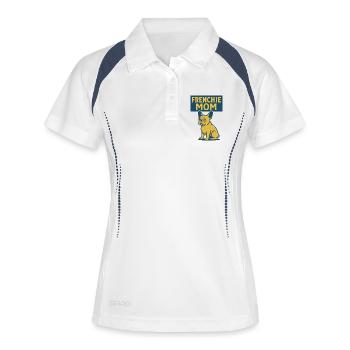 T-shirt Bulldog Maman Frenchie - Polo respirant Femme - blanc/marine - Devant