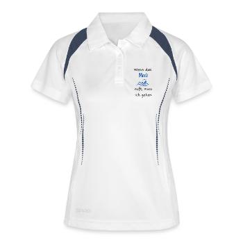 Wenn_das_Meer appelle - Polo respirant Femme - blanc/marine - Devant