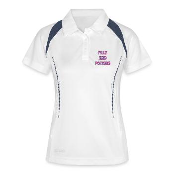 Pills and Potions Motiv  - Frauen Polo atmungsaktiv - Weiß/Navy - Vorne