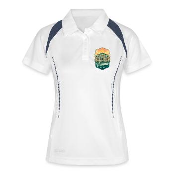 Souvenir de voyage vintage de l’Opéra d’État d’Autriche de Vienne - Polo respirant Femme - blanc/marine - Devant