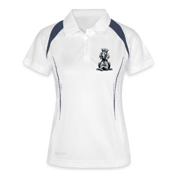Weimaraner Weimaranerliebhaber Weimaranerhalter - Frauen Polo atmungsaktiv - Weiß/Navy - Vorne