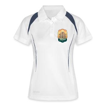 Milan Duomo Retro Sunset Reiseabzeichen - Frauen Polo atmungsaktiv - Weiß/Navy - Vorne