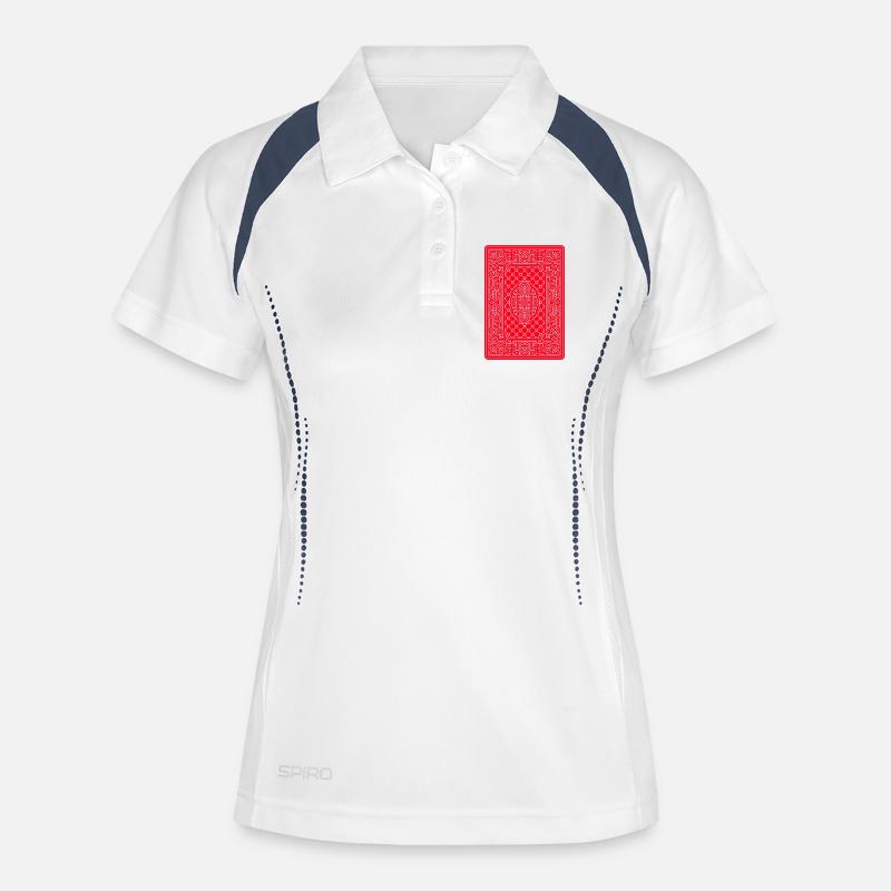 Geometric Playing Card Vector Art Red - Women's Polo breathable - white/navy