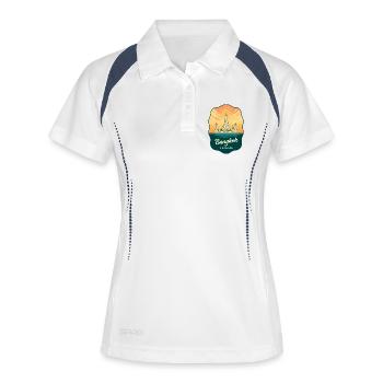 Badge de voyage Bangkok Wat Arun Vintage Sunset - Polo respirant Femme - blanc/marine - Devant