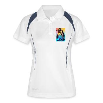 pingouin - Polo respirant Femme - blanc/marine - Devant