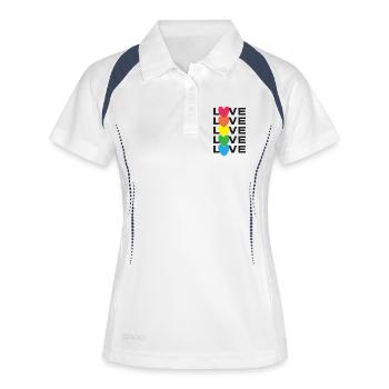 LGBT Pride Month - Liebe ist Liebe - Frauen Polo atmungsaktiv - Weiß/Navy - Vorne