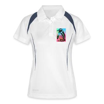 penguin - Women's Polo breathable - white/navy - Front