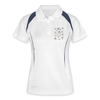 MOULES - Polo respirant Femme - blanc/marine - Devant