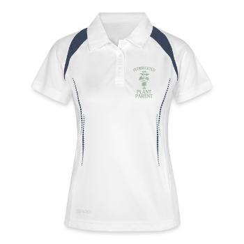 Parent de plante introverti - Polo respirant Femme - blanc/marine - Devant