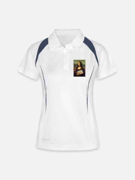 Mona Lisa Tablet Sketch Mashup - Women's Polo breathable - white/navy